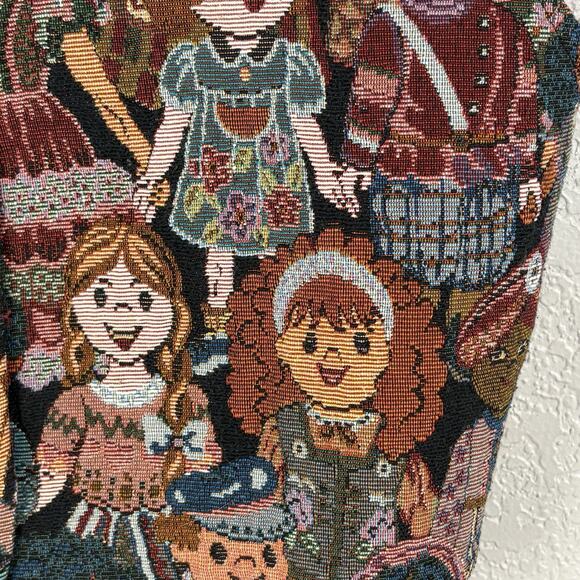Vtg 90s Tapestry Vest “We Are The World” Children Multicultural Dolls sz L - Picture 4 of 8